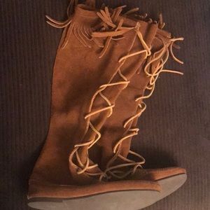Suede knee high moccasins True size 8.5 Worn once